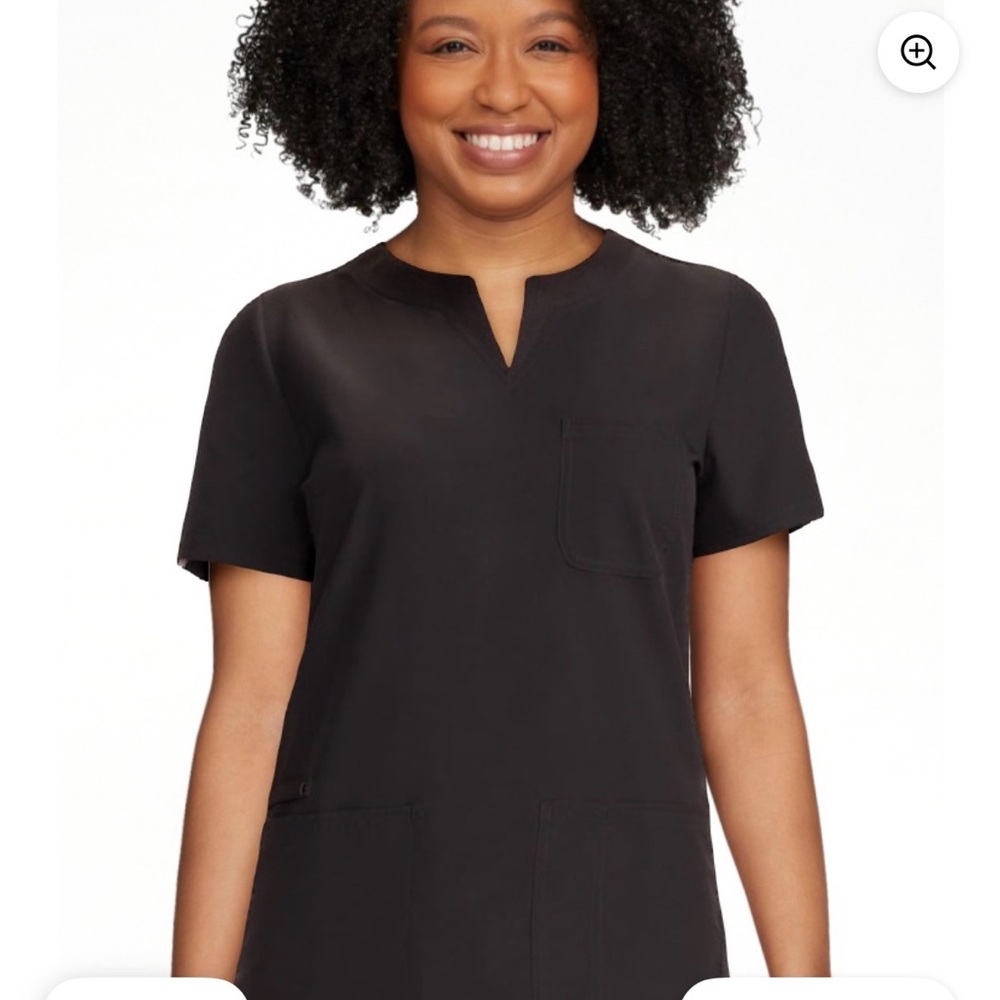 Nwt Scrubstar Fashion Collection Women’s Notch Collar Scrub Top Black Size 3XL